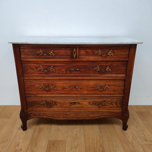 Vintage Antique sideboard, dresser, chest of drawers, bathroom vanity with marble top