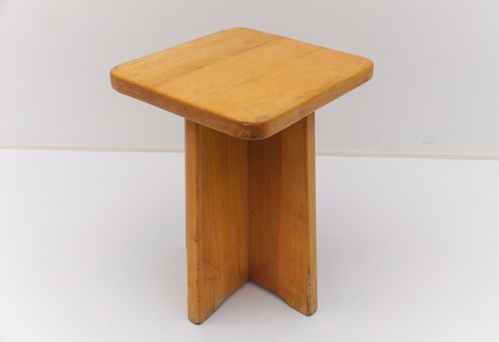 Image 1 of Conjunto de 6 taburetes de roble al estilo de Pierre Chapo, Francia, años 60