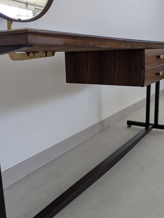 Image 1 of Dassi - Vittorio Dassi - Service table - Crystal, Wood, Brass - Dressing table with mirror