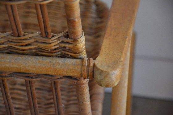 Image 1 of Sedia a dondolo vintage in vimini anni '70 – Úluv