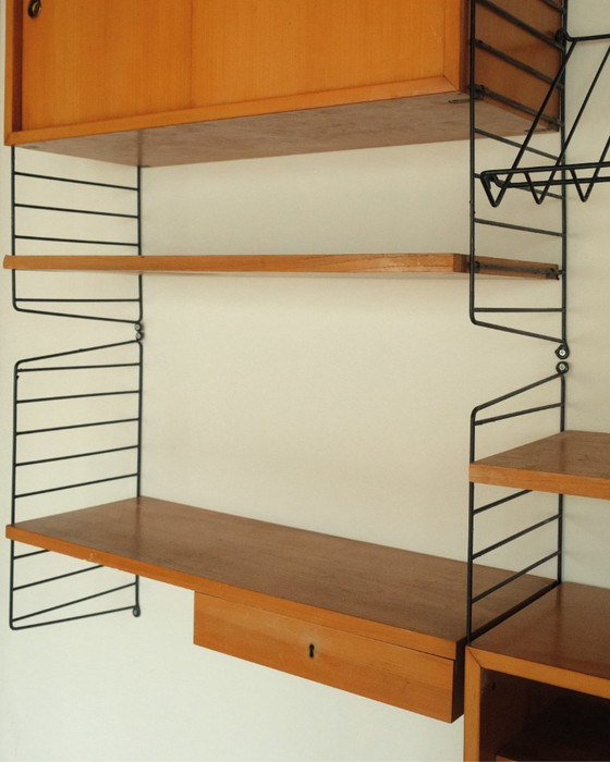 Image 1 of Système d'étagères murales vintage, armoire murale, support mural