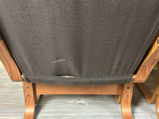 Image 1 of 2x 60s 70s Easy Chair poltrona in pelle Westnofa Norvegia Mid Century