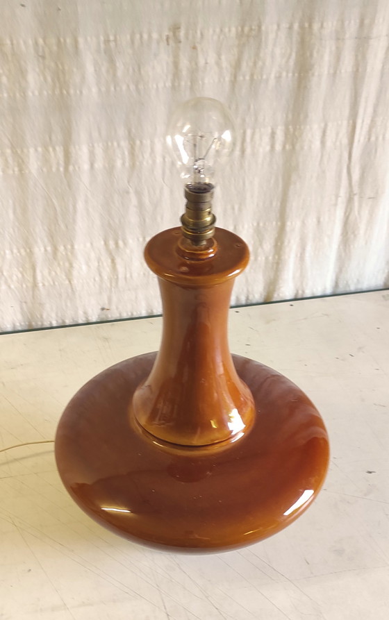 Image 1 of Enamelled ceramic lamp base - mid-20th century