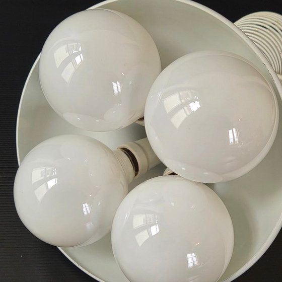 Image 1 of Vintage hanglamp uit de jaren 60, wit gelakt staal, DLG Vico Magistretti Colombo