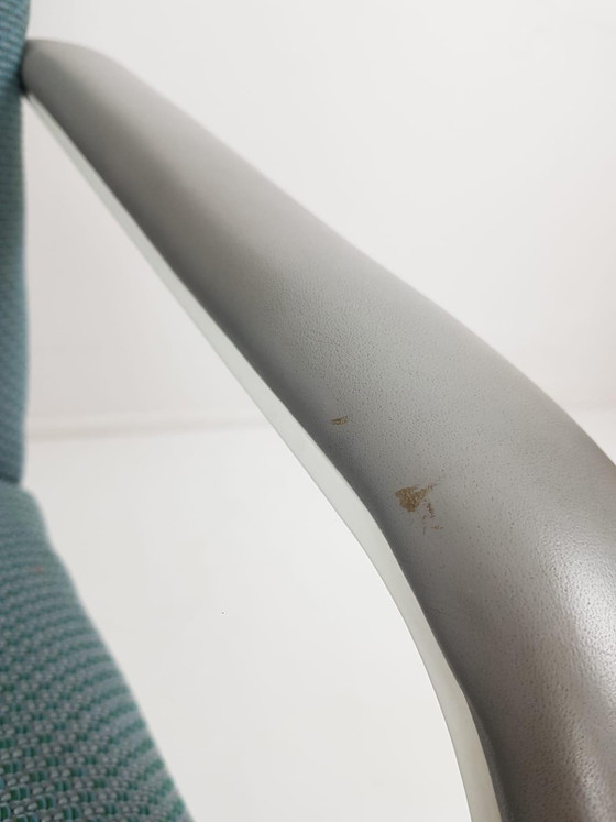Artifort Draaifauteuil Blauwe Ploegstof Nieuw Gestoffeerd – Metal, Textile (photo 5 of 11)