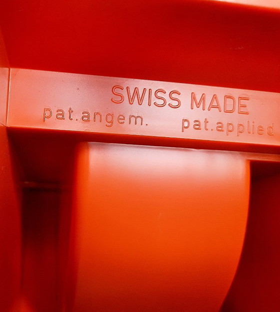 Image 1 of Coupe-frites SUSI orange iconique des années 70, style futuriste – Fabrication suisse, design vintage