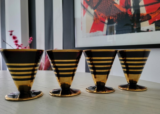 Image 1 of 4 verres à liqueur Art déco d'autrefois !