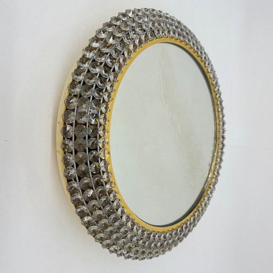 Image 1 of Specchio illuminato Palwa con ottone e cristallo , anni '70