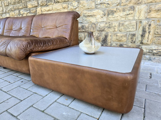 Image 1 of Canapé modulaire Vintage 60s 70s Loft Studio Fauteuil en cuir Canapé en cuir Mid Century