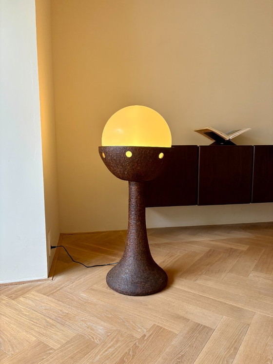 Image 1 of Large Doria Leuchten Vintage Ceramic Brutalist Floor Lamp