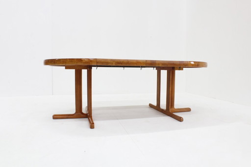 Vintage Danish round extendable dining table solid teak