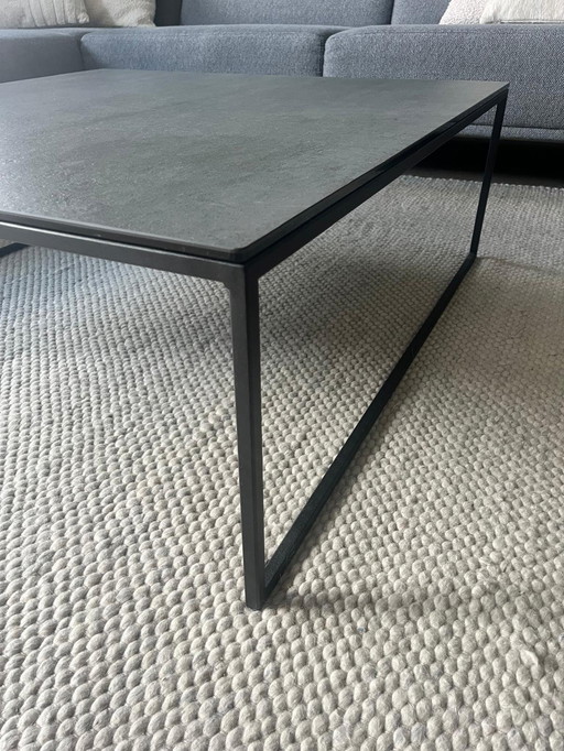 Salontafel 100cm x 100cm - Steen / Glas / Staal