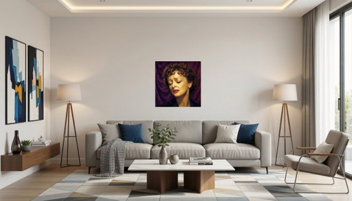 Painting Edith Piaf "L'Émotion De La Môme" / (60x60 Cm)