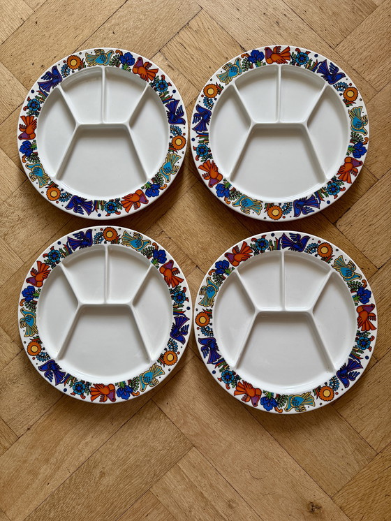 Image 1 of 4 fantastici piatti da fonduta vintage Villeroy & Boch "Acapulco" 1970