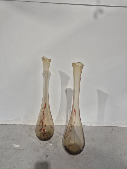 Ein Paar große, antike Murano-Bodenvasen