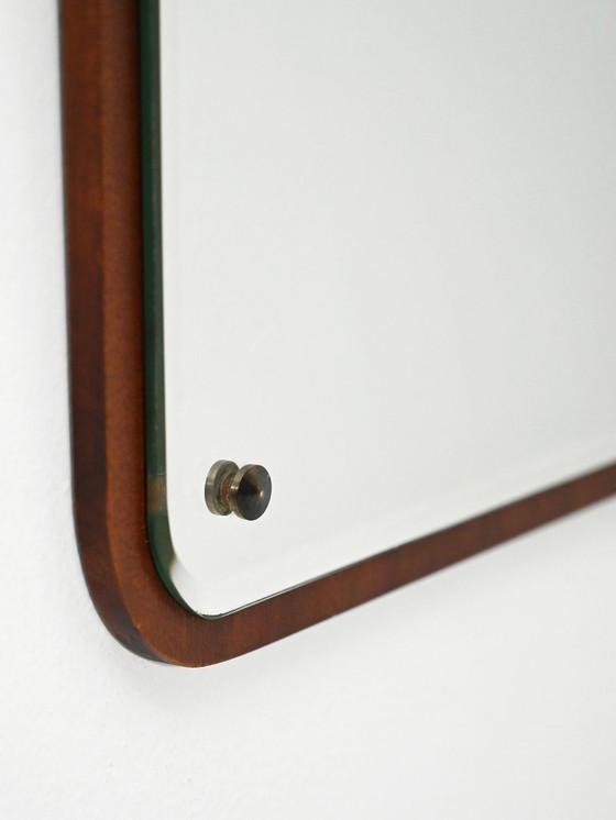 Image 1 of Zweedse rechthoekige teakhouten spiegel "Sara" model