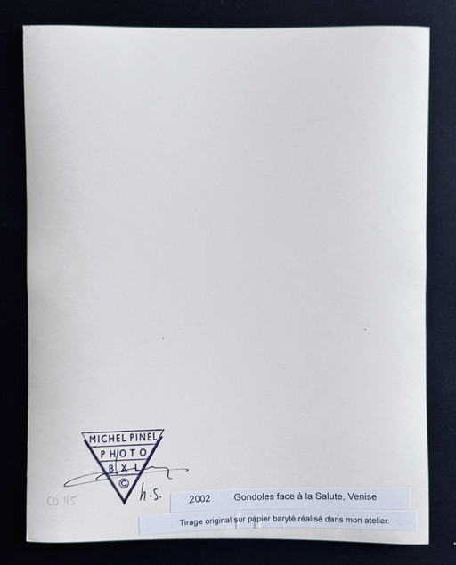Venecia 2002 - Góndolas frente a la Salute - Fotografía firmada