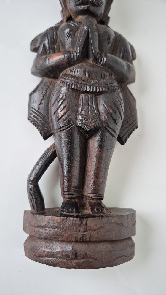 Image 1 of Hindu gods: Rama, Hanuman, Manasa, carved wooden figures