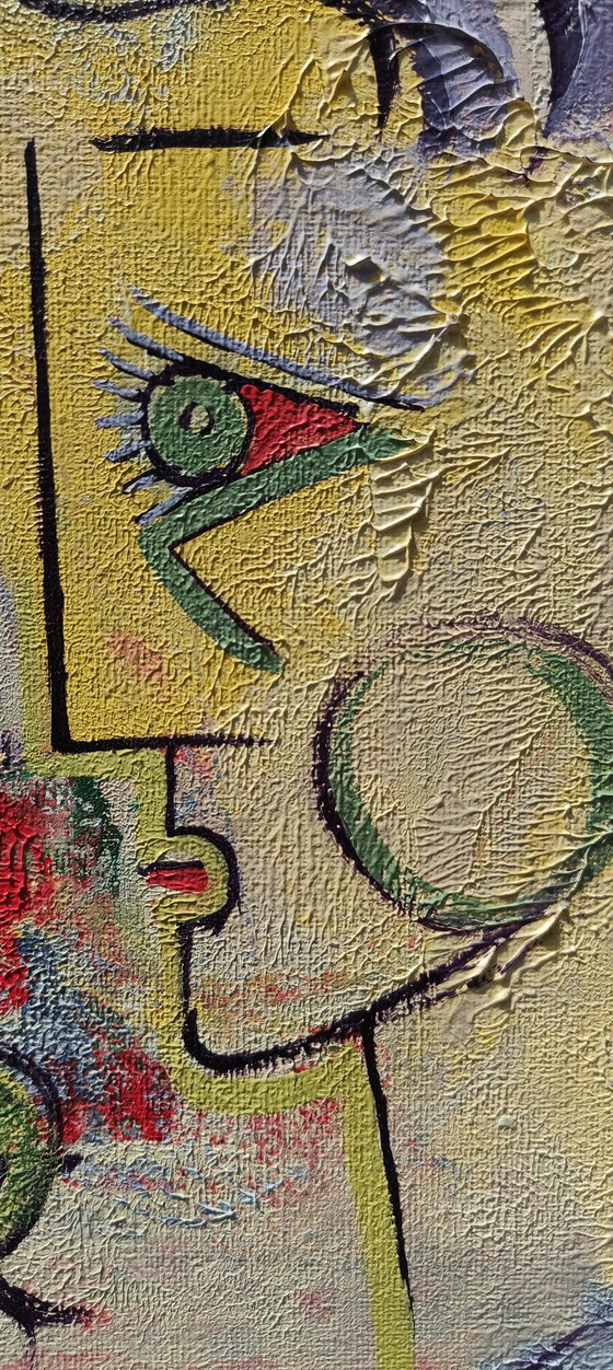 Image 1 of Artista belga Ludo Huys nello stile di Picasso, olio su tela, dipinto degli anni '90