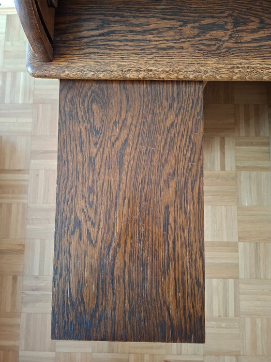 Image 1 of Scrivania antica in rovere con piano a rullo – completamente funzionale con chiave