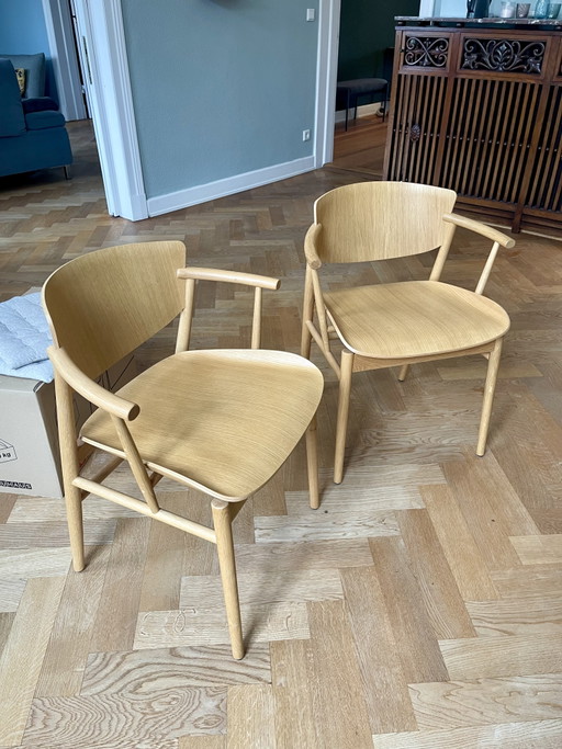 Fritz Hansen N01 Chair Oak by Nendo (Set of 2)