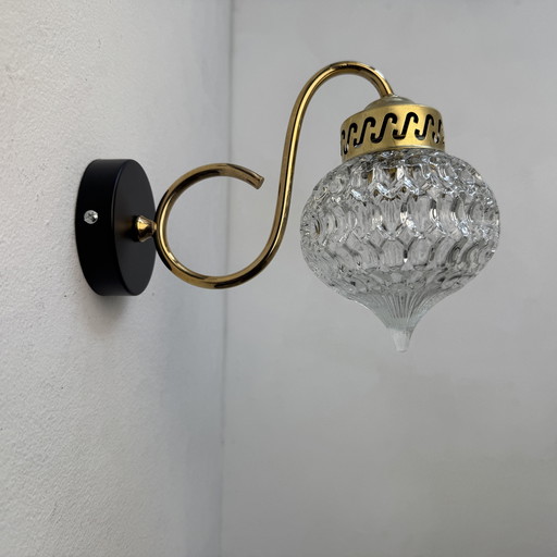 Lot 3 Antique Glass Wall Lights 1970 Vintage