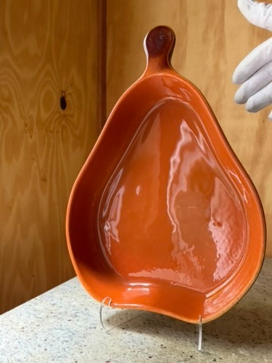 Vintage BCI Bretagne France Pear Shaped Baking Dish - Burnt Orange Glazed Ceramic - French Country Kitchen (photo 19 of 19)