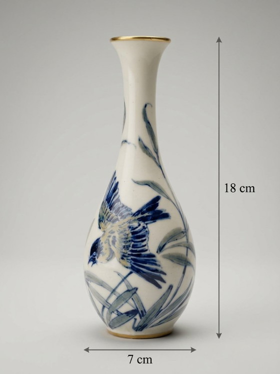 Limoges Porcelain Soliflore Vase – Bird Decoration – 18 cm (photo 7 of 7)