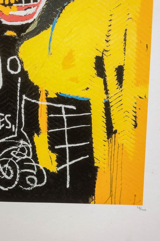 Image 1 of Jean-Michel Basquiat. Genummerde zeefdruk in kleur. Circa 1990.