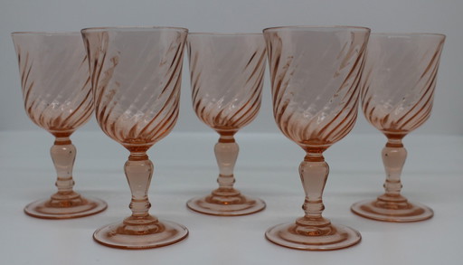 5x Rosaline Luminarc Arcoroc liqueur glasses