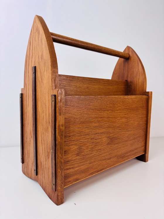 Image 1 of Antique original Amsterdam School magazine rack 1920