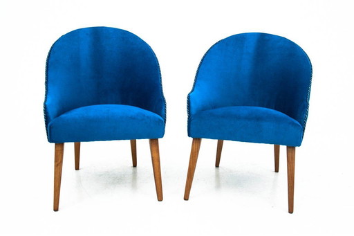 Paire de fauteuils club, Pologne, années 1960