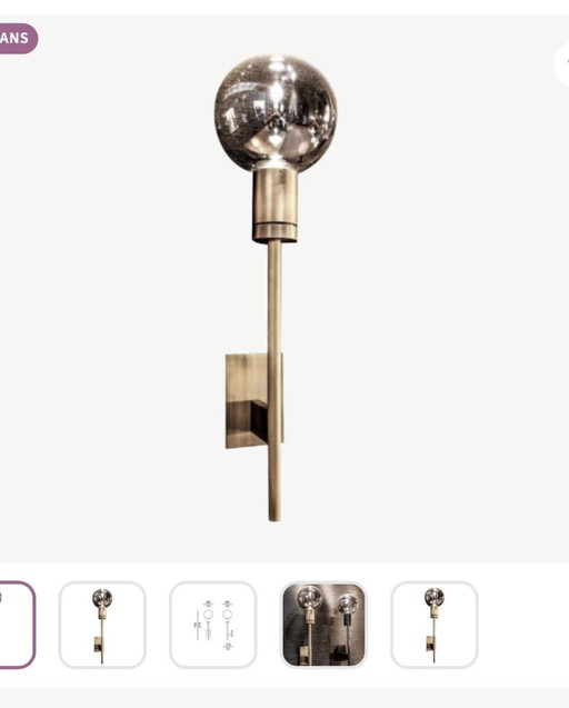 Applique murale Solitario AP - bronze brossé à la main