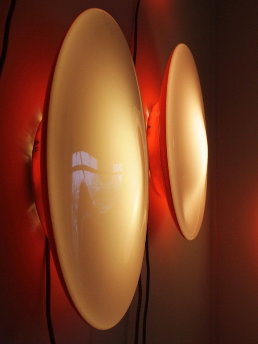 Apliques murales monumentales "Campanile", diseñados por Patrick Jouin para Artemide, 2000.