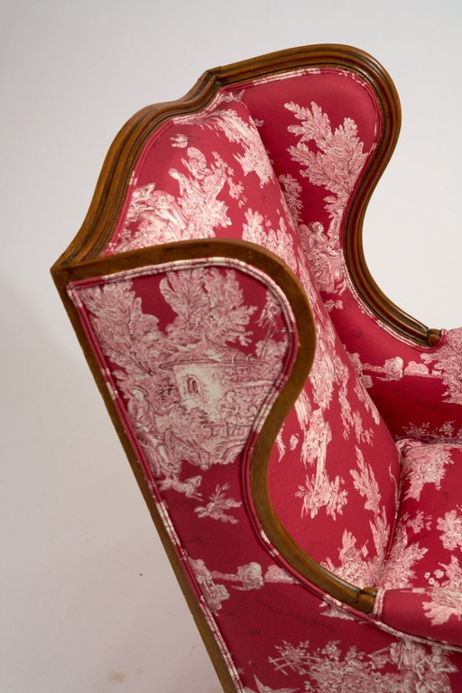 Paire de fauteuils style Louis XV -wingback 