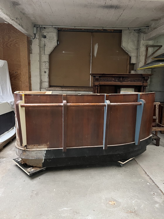 Image 1 of 1950s oak and Formica bar