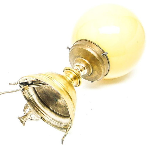 Vintage Glass Table Lamp, Germany, 1950s – tafellampen, Brass