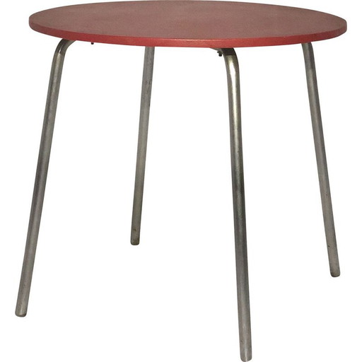 Tavolo vintage in skai e alluminio, 1960-1970