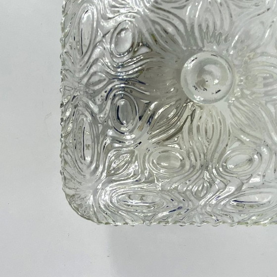 Image 1 of Kleine Wandleuchte Deckenleuchte minimalistische Glas 1970 1980 seventies antike Leuchte transparent