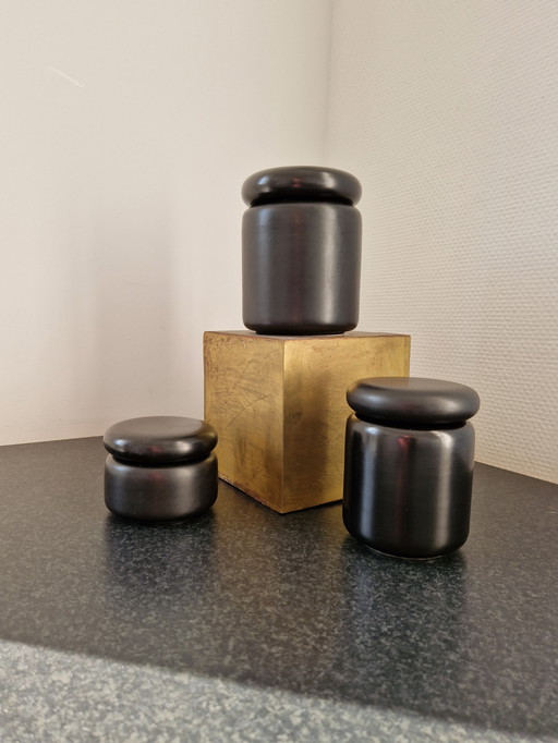 Ensemble de 3 pots Sicart Italy Design Angelo Spagnolo 1970