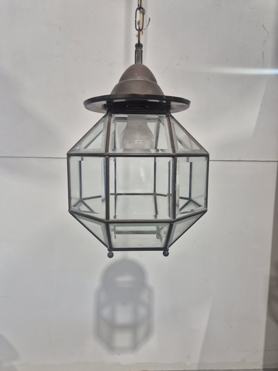 Amsterdam School Lantern with Cut Glass – Pendant lamps, Copper (photo 5 of 10)