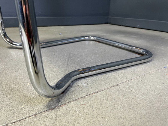 Image 1 of Set van 4 stapelbare vintage fauteuils in Marcel Breuer-stijl, gemaakt in Italië, jaren 70.