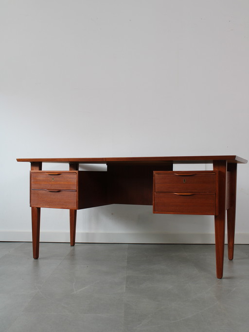 Vintage Danish freestanding executive desk by Henning Jørgensen