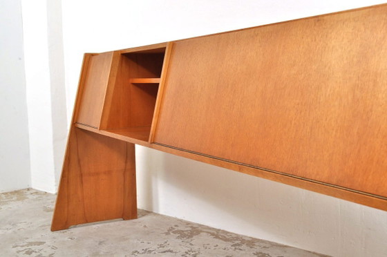 Mid-century sideboard with slanted front, 1950s – Wood (photo 13 of 13)