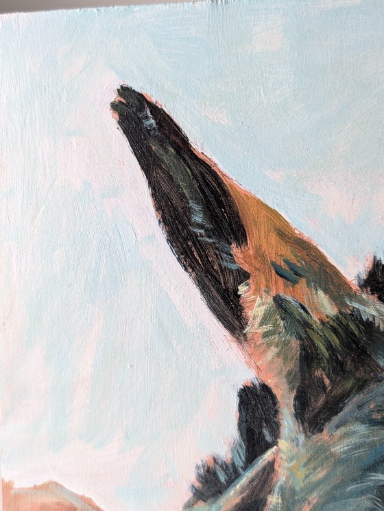 Image 1 of Portrait d'un âne, huile sur panneau, XXe siècle