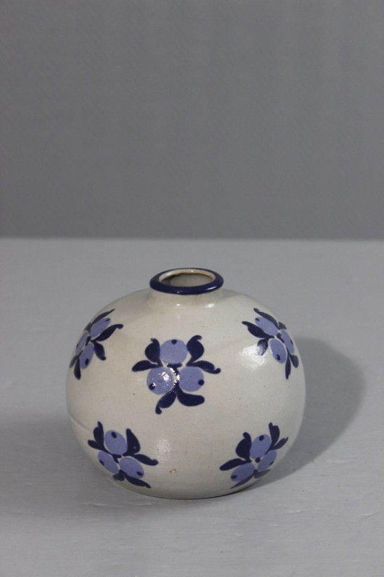 Image 1 of Jean Garillon Elchinger Soufflenheim vaas Art Deco bloemmotief jaren 1930