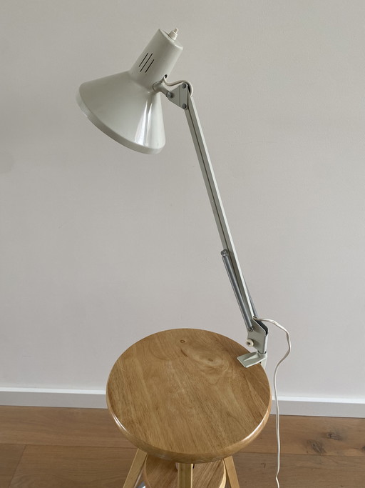 Vintage grey architect's lamp - 70s - industrial lighting - retro desk lamp.