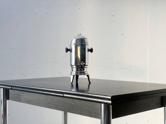 Image 1 of Extendable dining/kitchen table with chrome frame, 1980s