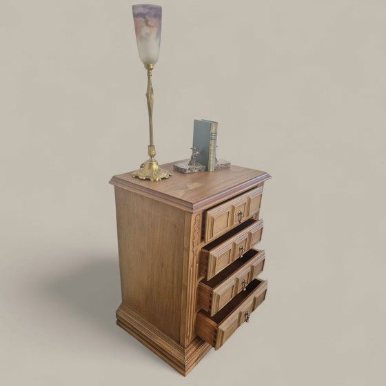 Image 1 of Bijzettafel van eiken- en grenenhout - Midden 20e eeuw