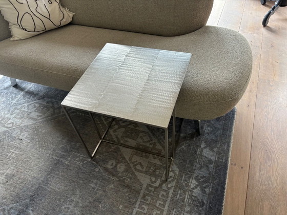Minotti Leger side table, brushed metal (photo 3 of 7)